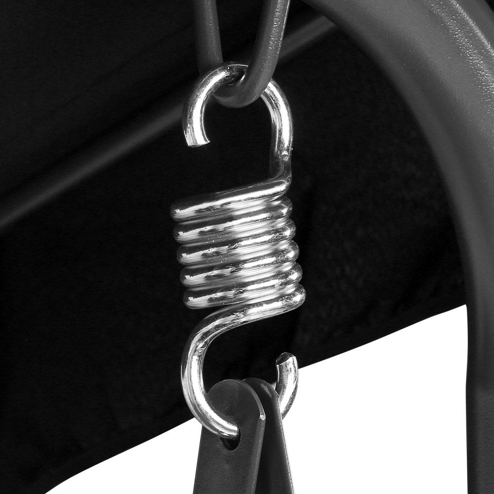 Gardeon 3-Seater Outdoor Swing Chair – Black Garden Bench with Canopy