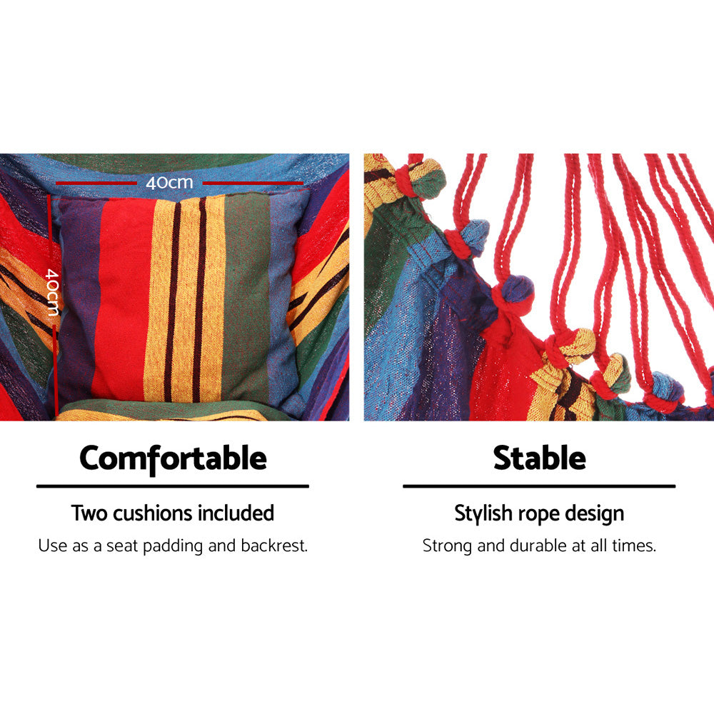 Gardeon Rainbow Hammock Chair – Outdoor Hanging Seat with Steel Stand for Camping