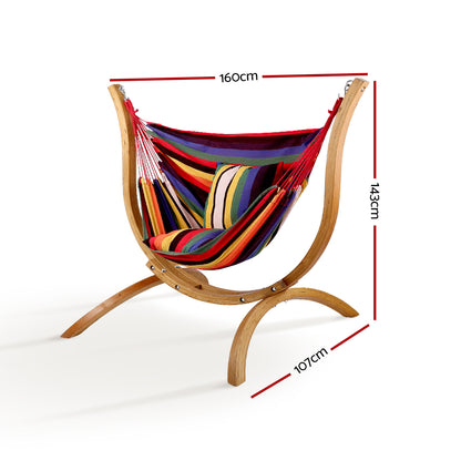 Gardeon Hammock Chair with Wooden Stand – Timber Outdoor Camping Furniture