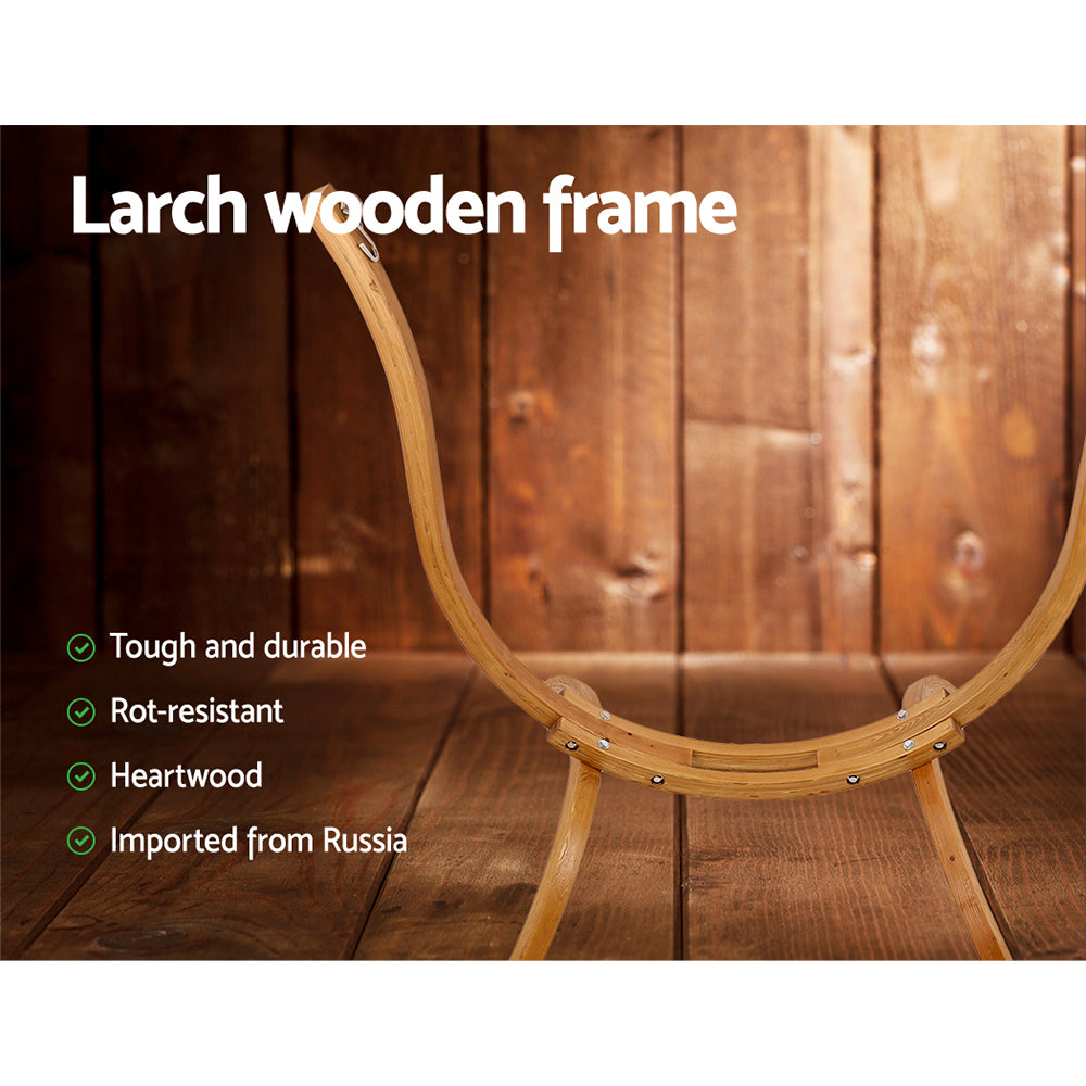 Gardeon Hammock Chair with Wooden Stand – Timber Outdoor Camping Furniture