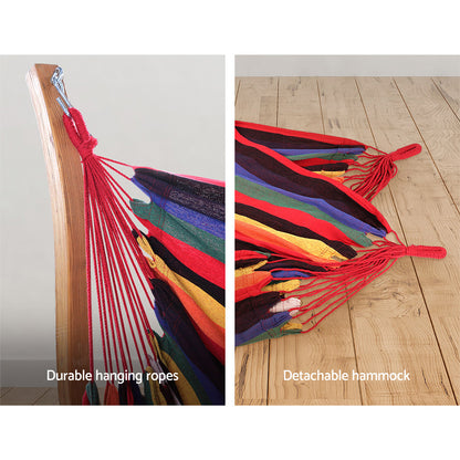 Gardeon Hammock Chair with Wooden Stand – Timber Outdoor Camping Furniture