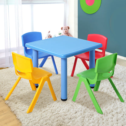 Keezi 5PCS Kids Table and Chairs Set – Plastic Study Desk with 4 Chairs