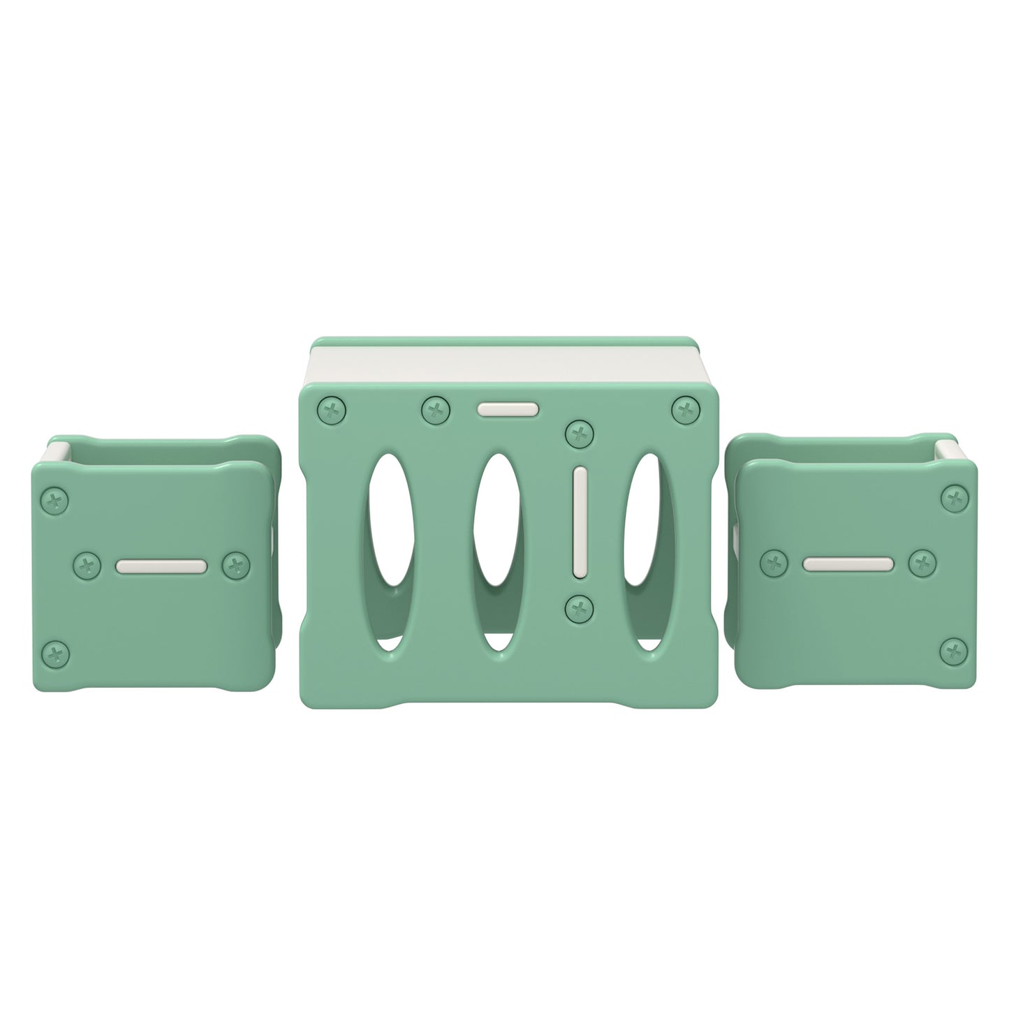 Keezi 3PCS Kids Table & Chairs Set – Durable HDPE Plastic for Study & Play