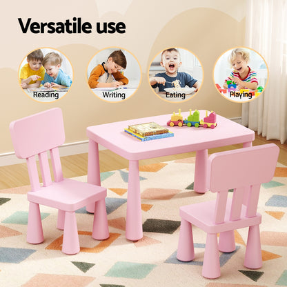1 Keezi Kids Table and 2 Chairs Set Pink