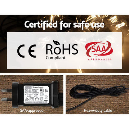 Jingle Jollys 50m LED Festoon String Lights – 50 Bulb Kit for Party, Wedding & Christmas (G80)