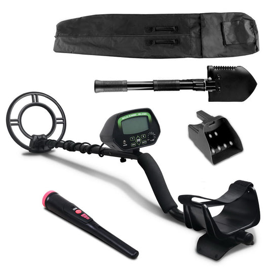 High-Sensitivity Metal Detector – 220mm Waterproof Pinpointer with Shovel for Treasure Hunting