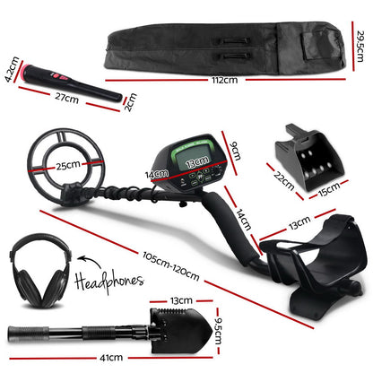 High-Sensitivity Metal Detector – 220mm Waterproof Pinpointer with Shovel for Treasure Hunting