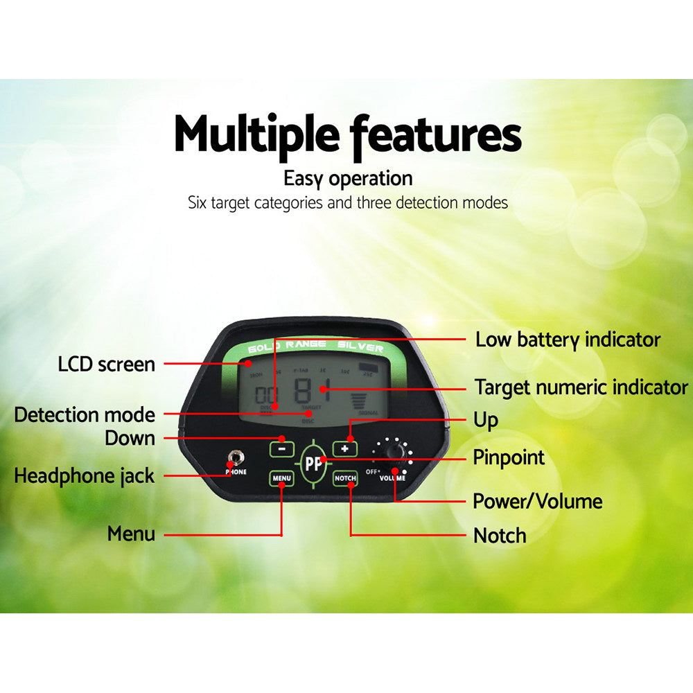 High-Sensitivity Metal Detector – 220mm Waterproof Pinpointer with Shovel for Treasure Hunting