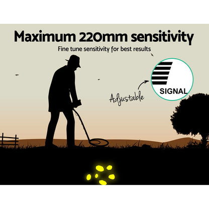 High-Sensitivity Metal Detector – 220mm Waterproof Pinpointer with Shovel for Treasure Hunting