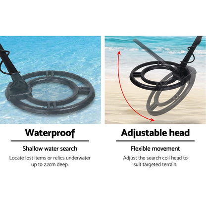 High-Sensitivity Metal Detector – 220mm Waterproof Pinpointer with Shovel for Treasure Hunting