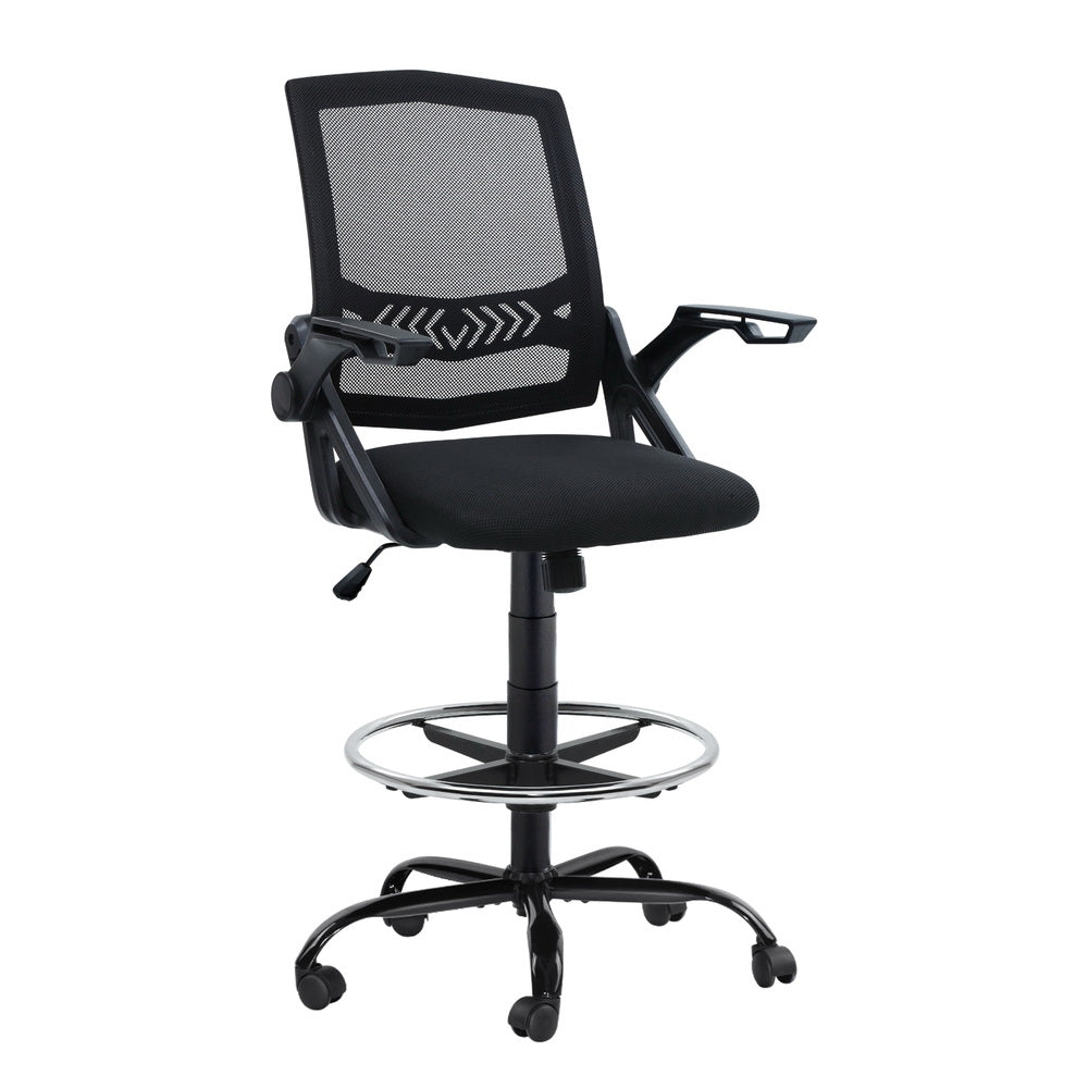 Artiss Black Mesh Drafting Office Chair – Adjustable Ergonomic Stool