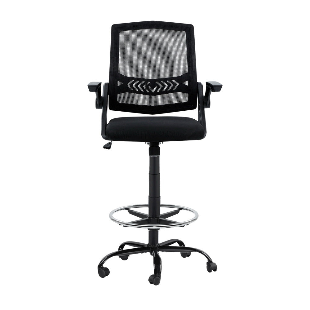 Artiss Black Mesh Drafting Office Chair – Adjustable Ergonomic Stool