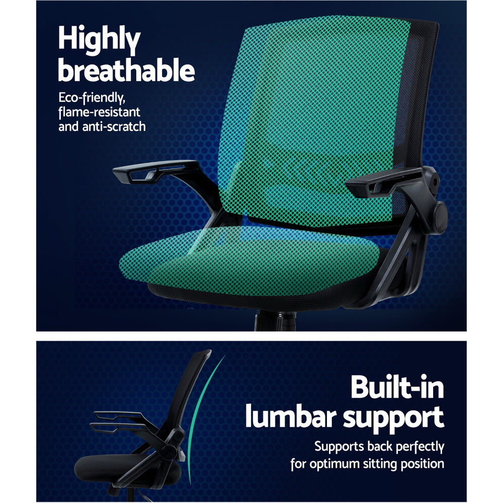 Artiss Black Mesh Drafting Office Chair – Adjustable Ergonomic Stool