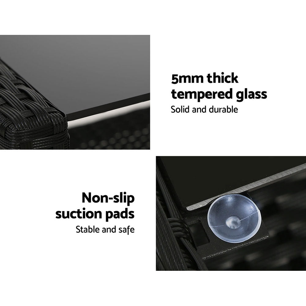 Gardeon Outdoor Sofa Lounge Set – Wicker Table & Chairs Garden Patio Furniture