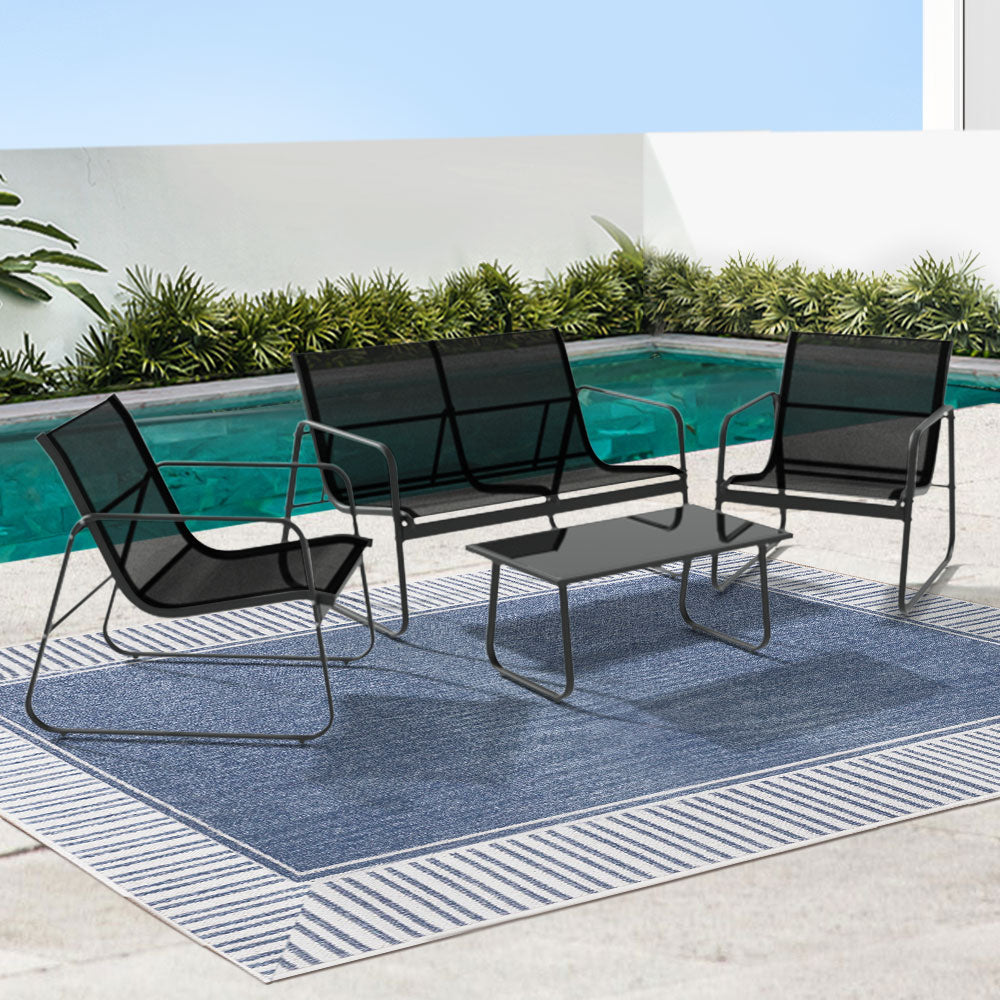 Gardeon  Outdoor Sofa Set – Garden Lounge with Textilene Table & Chairs