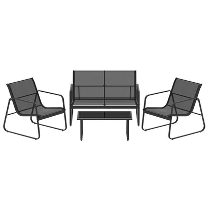 Gardeon  Outdoor Sofa Set – Garden Lounge with Textilene Table & Chairs