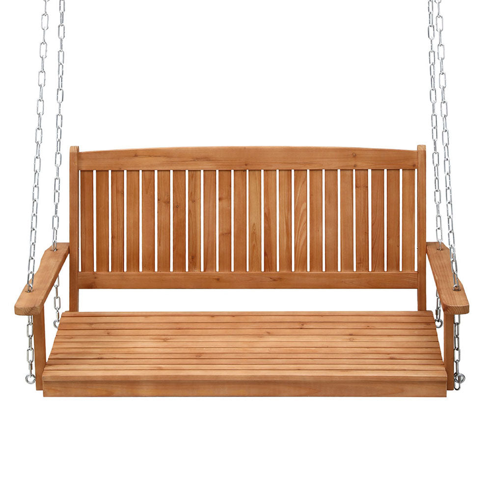 Gardeon 2 Seater Porch Swing Chair – Wooden Bench with Chain for Outdoor Patio