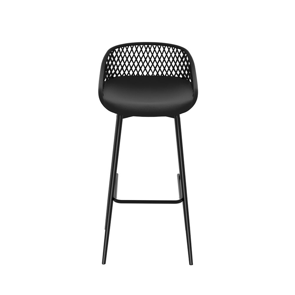 Gardeon 2x Outdoor Bar Stools – Black Plastic Patio High Chairs