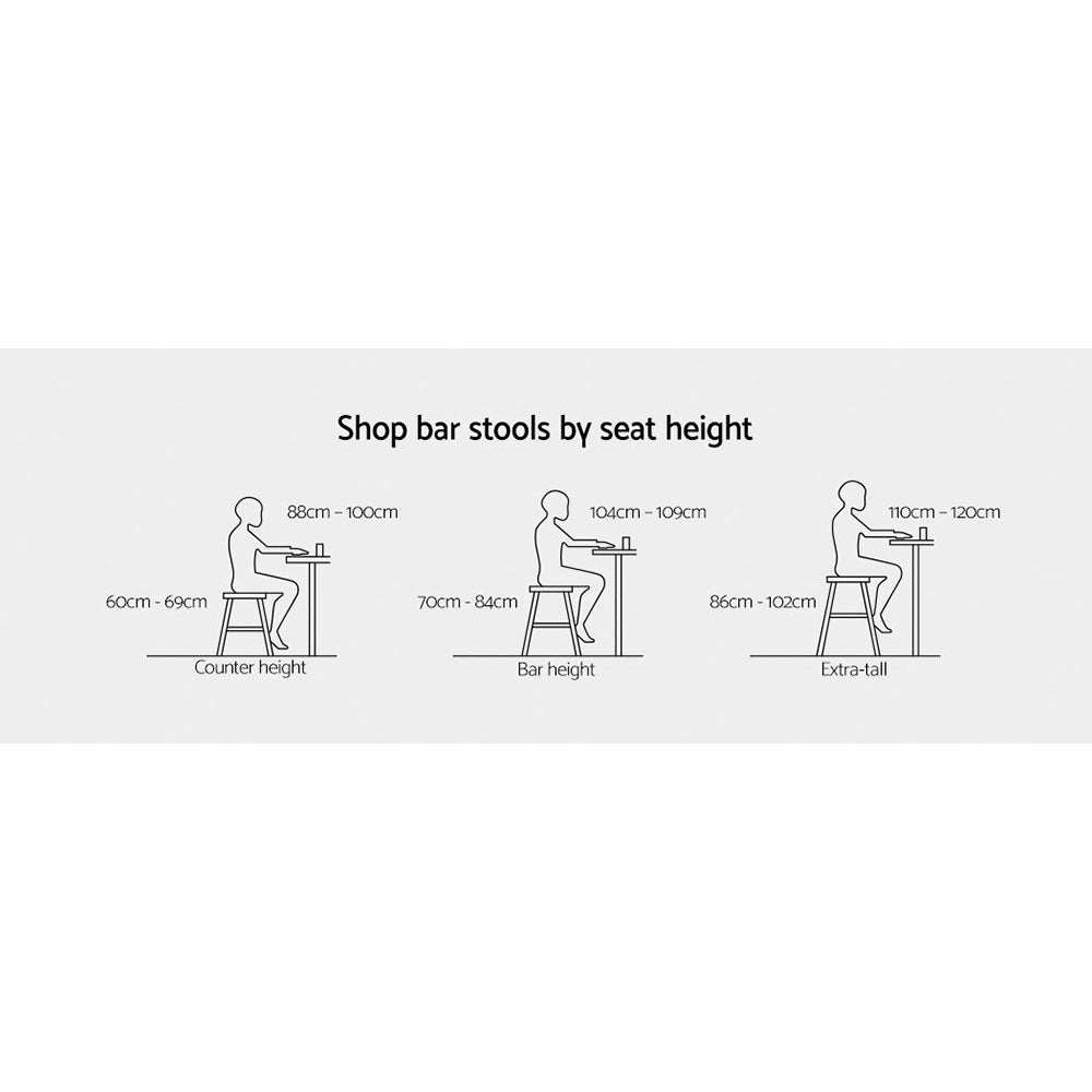 Gardeon 2x Outdoor Bar Stools – Natural Rattan Patio Chairs