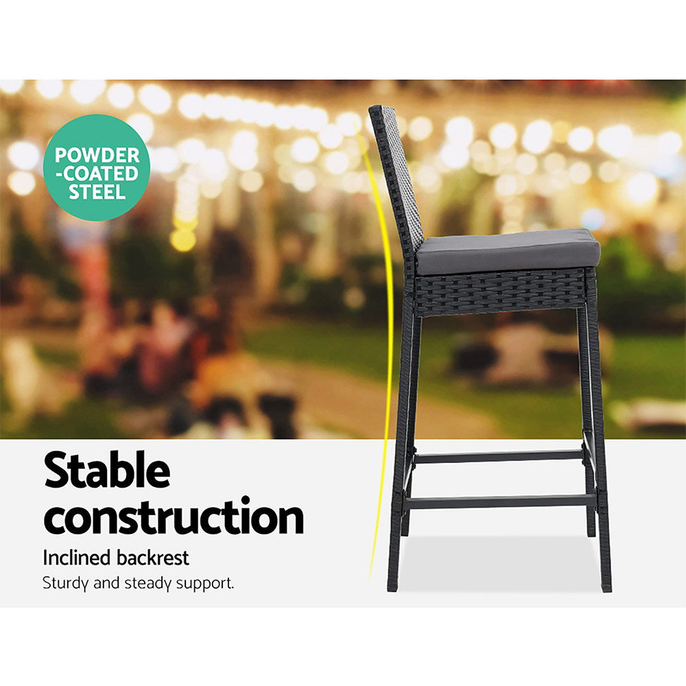 Gardeon 5-Piece Outdoor Bar Set – Wicker Table & Dining Stools for Patio