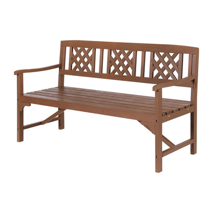Gardeon Outdoor Wooden Garden Bench – 3-Seater Natural Patio Lounge Chair