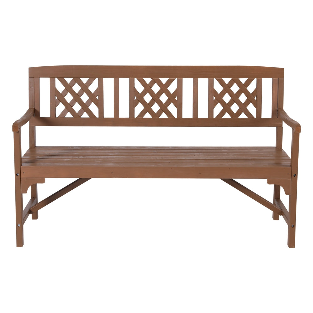 Gardeon Outdoor Wooden Garden Bench – 3-Seater Natural Patio Lounge Chair