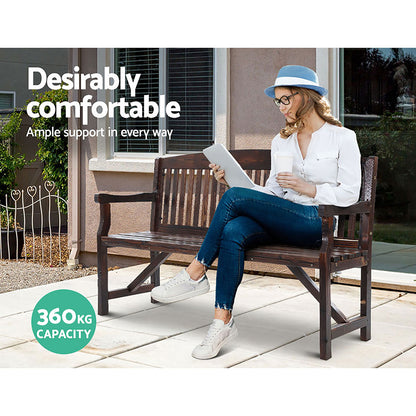 Gardeon 5FT Wooden Garden Bench – 3-Seater Outdoor Patio Chair (Charcoal)
