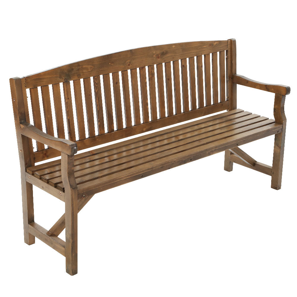 Gardeon 5FT Outdoor Wooden Garden Bench – Natural 3-Seater Patio Chair