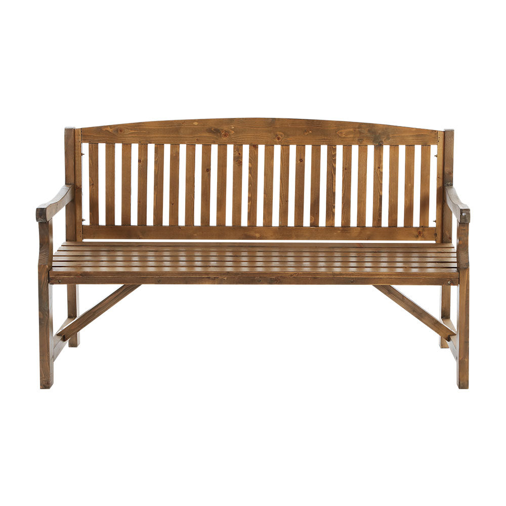 Gardeon 5FT Outdoor Wooden Garden Bench – Natural 3-Seater Patio Chair