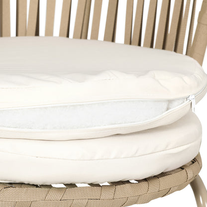 Gardeon 3PC Outdoor Bistro Set – Beige Rope Chairs & Table Patio Setting