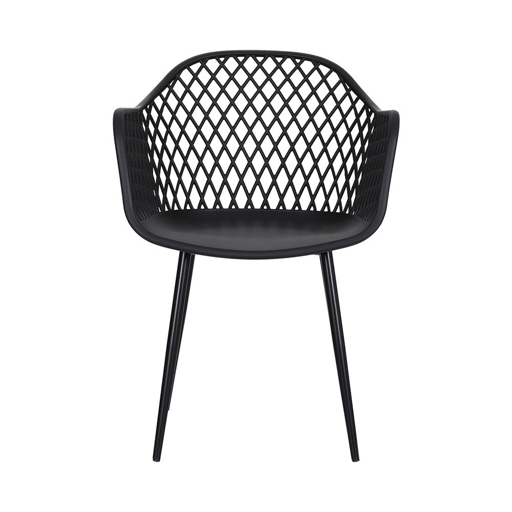 Gardeon 4PC Outdoor Dining Chairs – Black PP Lounge Patio Furniture Set