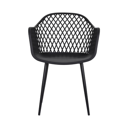 Gardeon 4PC Outdoor Dining Chairs – Black PP Lounge Patio Furniture Set