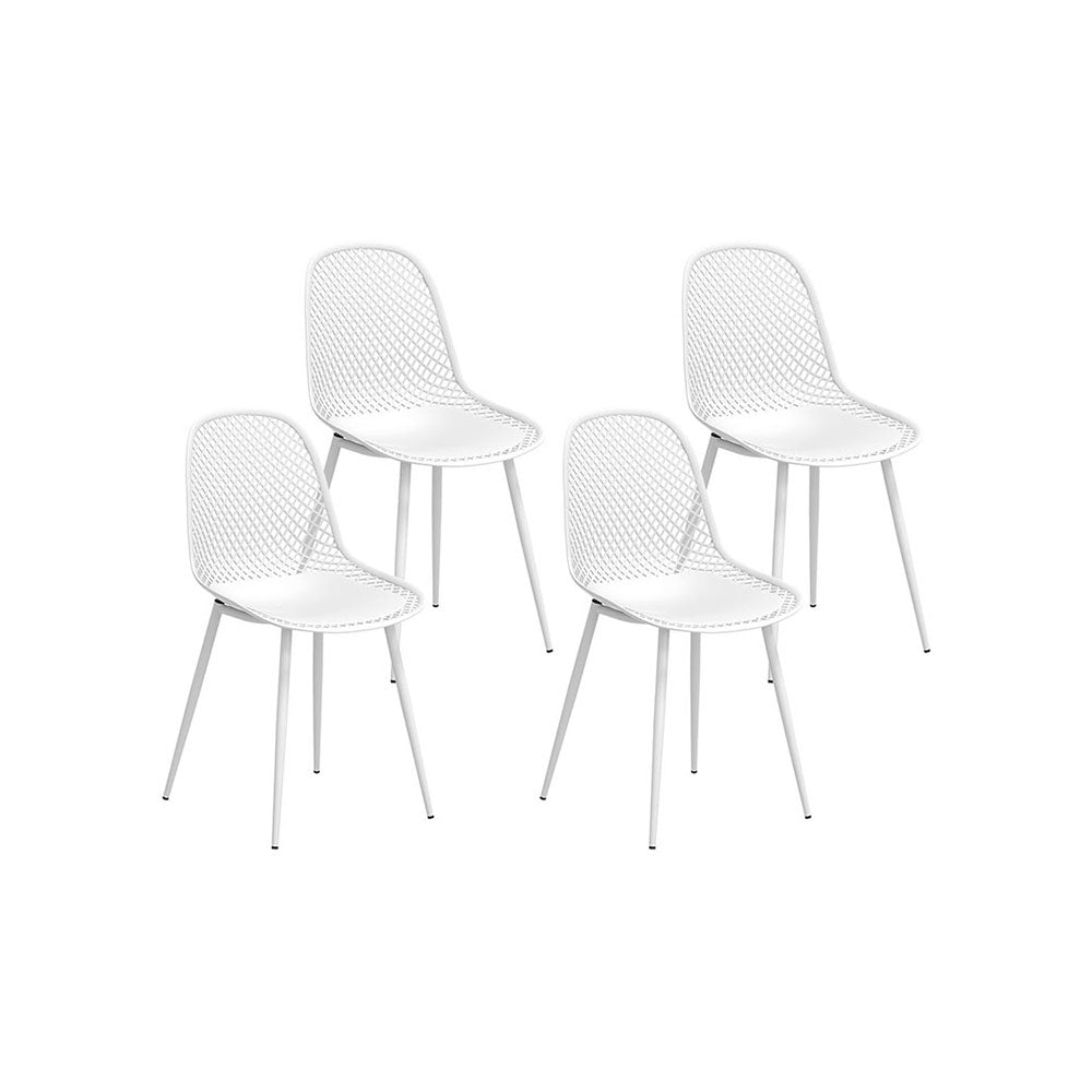 Gardeon 4PC Outdoor Dining Chairs – White PP Lounge Set for Patio & Garden