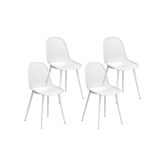 Gardeon 4PC Outdoor Dining Chairs – White PP Lounge Set for Patio & Garden
