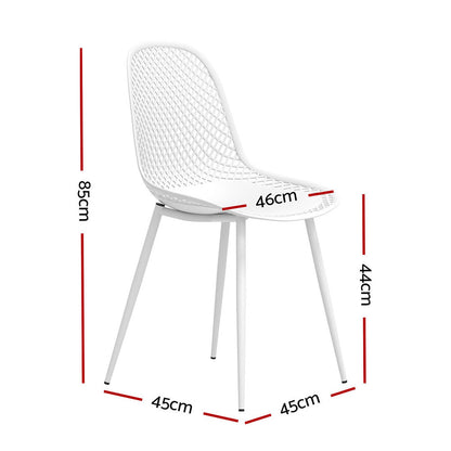 Gardeon 4PC Outdoor Dining Chairs – White PP Lounge Set for Patio & Garden