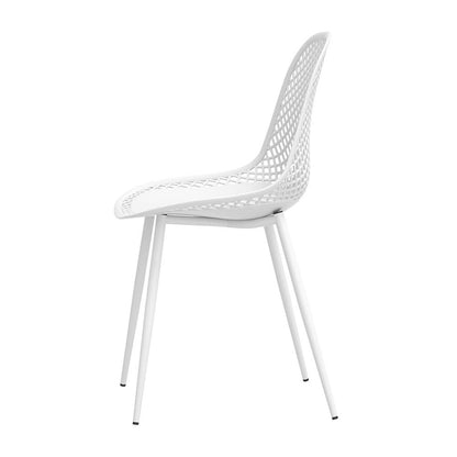 Gardeon 4PC Outdoor Dining Chairs – White PP Lounge Set for Patio & Garden