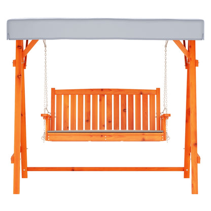 Gardeon 3-Seater Wooden Swing Chair – Teak Outdoor Garden Bench with Canopy & Cushion