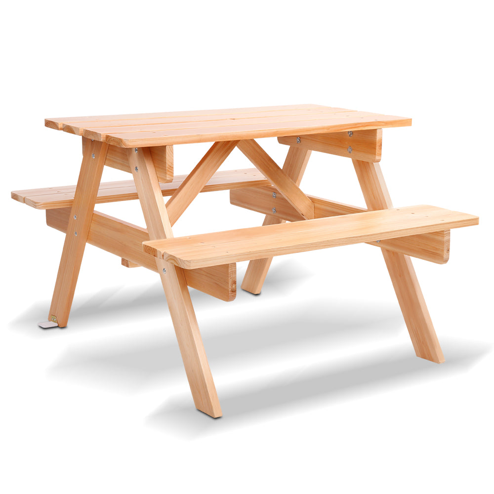 Keezi Kids Wooden Picnic Table Set – Outdoor Bench & Chairs for Children