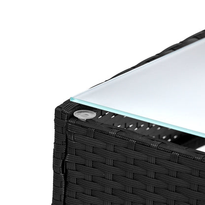 Gardeon 4-Seater Outdoor Sofa Set – Black Wicker Lounge with Table & Chairs