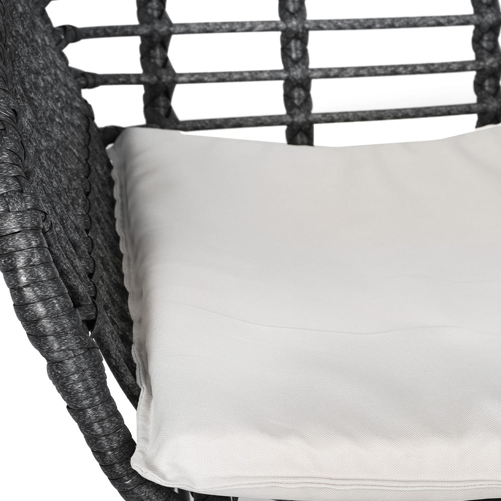 Gardeon 3PC Outdoor Bistro Set – Grey Patio Table & Chairs with Cushions
