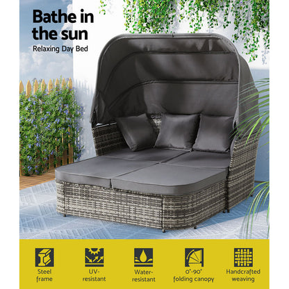 Gardeon Outdoor Sun Lounge Setting – Wicker Patio Sofa & Garden Day Bed