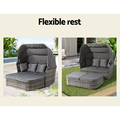 Gardeon Outdoor Sun Lounge Setting – Wicker Patio Sofa & Garden Day Bed