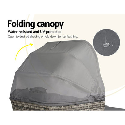 Gardeon Outdoor Sun Lounge Setting – Wicker Patio Sofa & Garden Day Bed