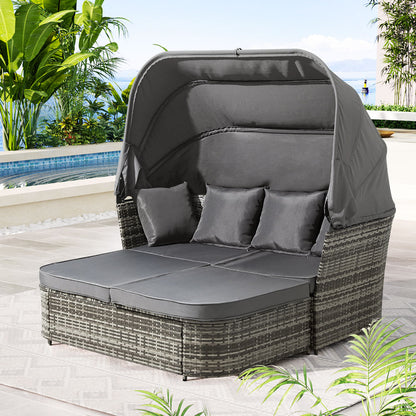 Gardeon Outdoor Sun Lounge Setting – Wicker Patio Sofa & Garden Day Bed