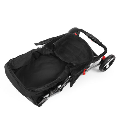 i.Pet 4-Wheel Pet Stroller – Black Foldable Dog & Cat Travel Carrier