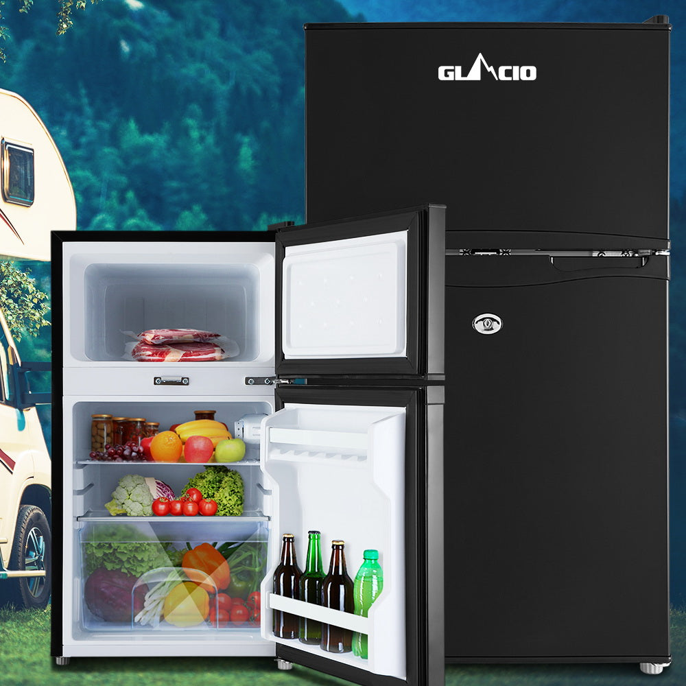 Glacio 90L Portable Upright Fridge Freezer – 12V/24V/240V for Camping, Caravan & Travel