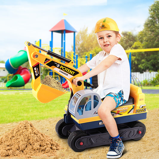 Keezi Ride-On Excavator Toy – Kids Digger Bulldozer for Sandpit Pretend Play