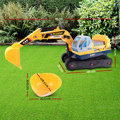 Keezi Ride-On Excavator Toy – Kids Digger Bulldozer for Sandpit Pretend Play