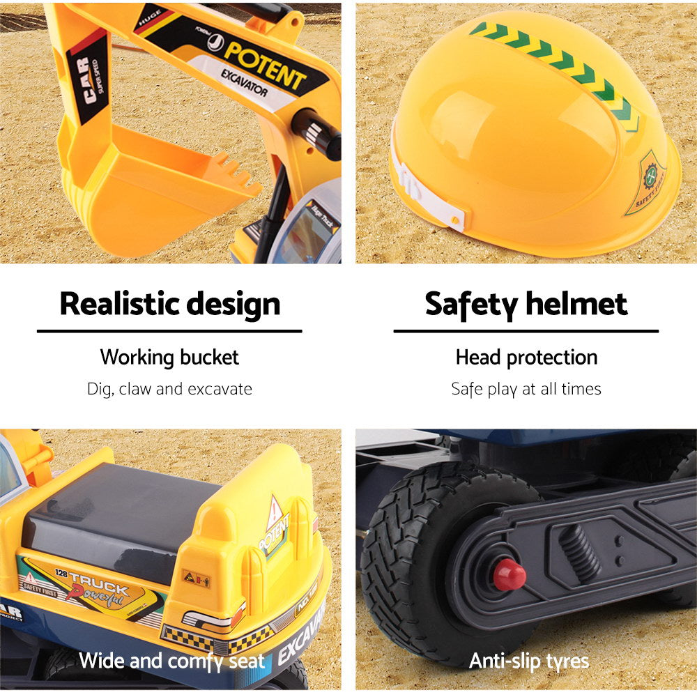 Keezi Ride-On Excavator Toy – Kids Digger Bulldozer for Sandpit Pretend Play