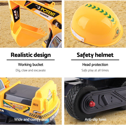 Keezi Ride-On Excavator Toy – Kids Digger Bulldozer for Sandpit Pretend Play